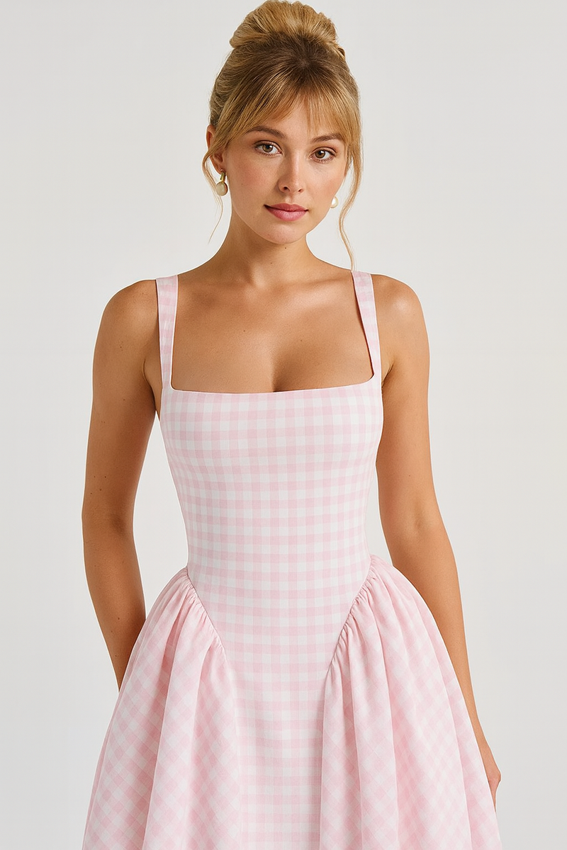 Vestido Bustier Xadrez
